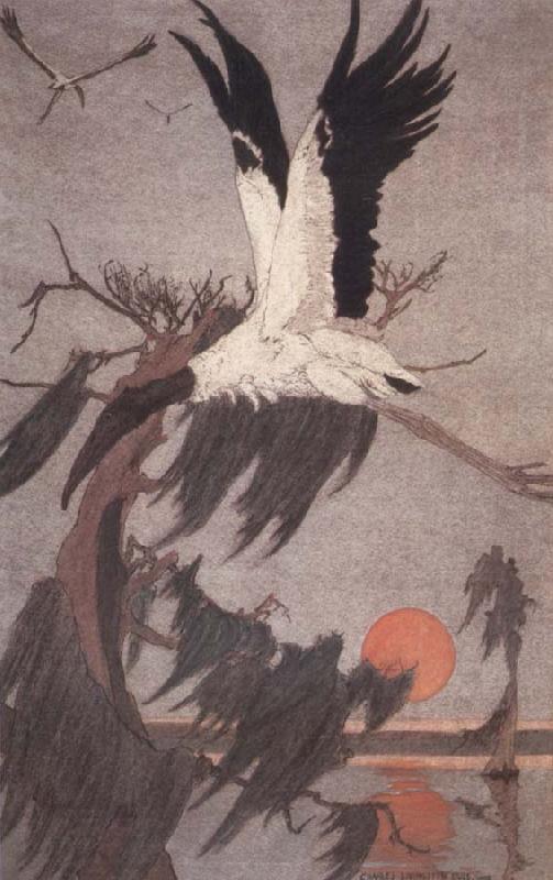 Charles Livingston Bull The Stork of the Woods Sweden oil painting art